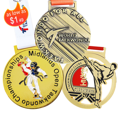 Marathon Running Custom Metal Sport Medal โลหะผสมสังกะสี 3D Gold Award