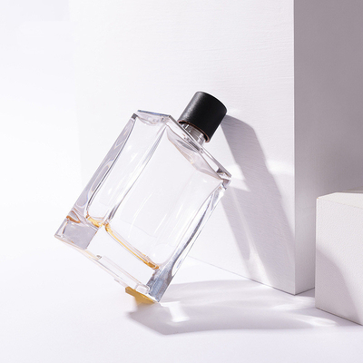 100ml Creative Perfume Bottle Glass Bottle with zamzk plastic cap Square Spray Empty Bottles Portable Cosmetic Bottle
