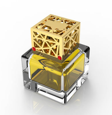 ซื้อ Square hollowed-out perfume cap gemstone cap Golden การผลิตออนไลน์