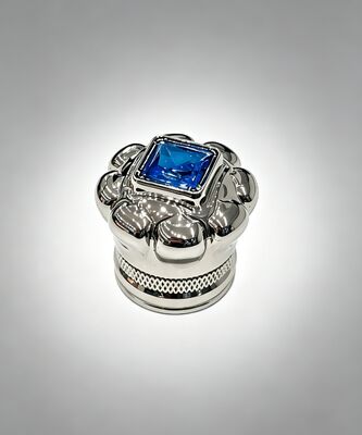 ซื้อ กล่องน้ําหอม Zamak หรูหราด้วยหินเพชรสีฟ้า การผลิตออนไลน์