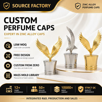 ซื้อ ปิดขวดน้ําหอมแบบลูกค้าแบบ Eagle Shape Zamac ปิดขวดน้ําหอม Luxury Zinc Alloy Screw ปิดน้ําหอม, ปิดขวดน้ําหอมแบบบุคคลบุคคล การผลิตออนไลน์