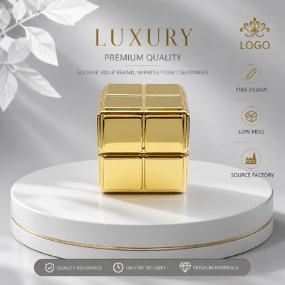 ซื้อ กระจกทอง Rubik Cube Grid Square Zinc Alloy Cap หอมแบบกําหนดเอง บล็อคโลหะลวดหอมสําหรับนักออกแบบหรูหรา กระป๋องน้ําหอมกระจกกระจกเปล่า การผลิตออนไลน์
