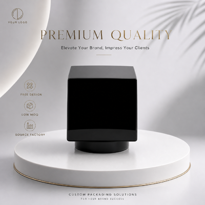 ซื้อ แสงสว่าง แข็งแรง สีดํา สี่เหลี่ยม สังกะสีสหรัฐหอม Cap Custom Smooth Cube Metal Fragrance Lid Model JH5080 สําหรับหรูหรา ขวดน้ําหอมแก้วของนักออกแบบเปล่า การผลิตออนไลน์
