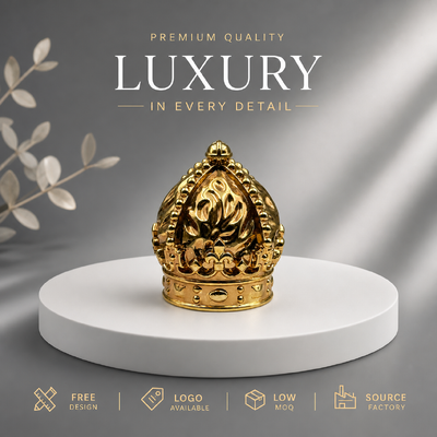 ซื้อ รางวัลพระราชดําเนินการถักดอกไม้หอมมงกุฎกระจกทอง สังกะสีสับสน์หอม Cap แข็งแรง Zamac หุ้มโลหะหนัก สําหรับนักออกแบบหรูหอม Packaging แม็กเนติก การผลิตออนไลน์