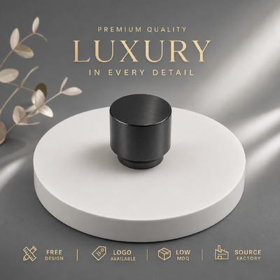 ซื้อ ฝาครอบน้ำหอมทรงกระบอกสังกะสีอัลลอยด์ สไตล์มินิมอล สีดำปัดเงา ฝาขวดน้ำหอมสองชั้น โลโก้แบบกำหนดเองสำหรับขวดแก้วน้ำหอม แบบแม่เหล็ก การผลิตออนไลน์
