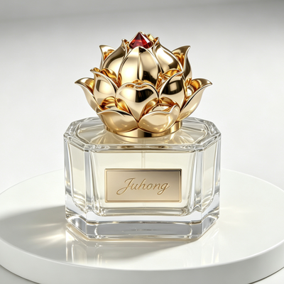 ซื้อ ฝาขวดน้ำหอม Zamac ลายดอกบัวหรูหรา การผลิตออนไลน์