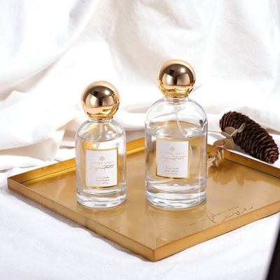ซื้อ OEM ขวดแก้วน้ำหอมทรงกลมเปล่า Zamac Gold 50ML 100ML online manufacture