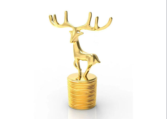 ฝาครอบขวดน้ำหอมสไตล์กวาง 15 มม. โลหะสังกะสีอัลลอยด์สีทองหรูหรา Zamac Creative