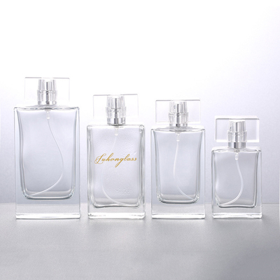30ML50ML100ML สี่เหลี่ยมผืนผ้าขวดน้ำหอมเครื่องสำอางขวดสกรูปากแก้วใสขวดเปล่าขวดน้ำหอม