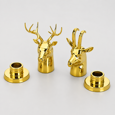 หัวหมีหมีหมีหอม Zamac Cap Zinc Alloy 3D รูปปั้นสัตว์ ทองเคลือบกล่องกลิ่นหอม ผ้าปิดโลโก้ตามสั่ง ติด 15 มม.