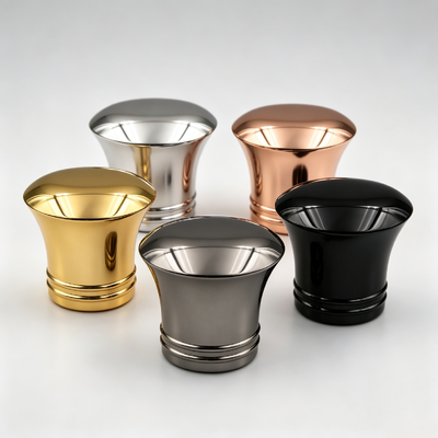 โรงงาน ขายส่งปลีก ผนังกระโปรงกระโปรงกระป๋องน้ําหอม Zamac Cap Double Ring Base Metal กล่องกล่องน้ําหอม Gold Silver Rose Gold Black Gunmetal โลโก้ตามสั่ง