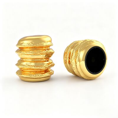 FEA15 Zinc Alloy Macaron Perfume Cap Wavy Layered Textured Zamac Perfume Bottle Cover Custom Electroplated For Perfume Glass Bottle Zamac Perfume Cap Parfume Cap