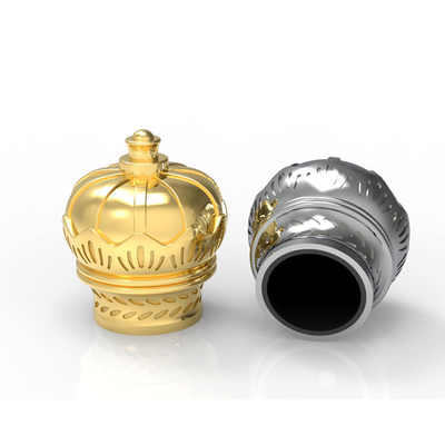 ฝาครอบขวดน้ำหอม Zamak วัสดุโลหะผสมสังกะสี Custom Crown Shaped